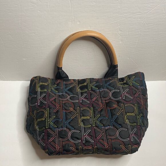 Calvin Klein Multi Color Embroidered Stitch Nylon Bag - Picture 2 of 10